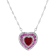 Sterling Silver Lab Created Ruby, Pink and White Sapphire Heart Necklace 2.40ctw
