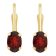 6x4mm Oval Garnet 10k Yellow Gold Drop Earrings