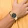 Men's Charles Hubert Gold-plated Stainless Steel Black Dial Watch