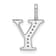 14K White Gold Diamond Letter Y Initial Pendant