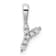 Rhodium Over 14K White Gold Lab Grown Diamond Letter Y Initial Pendant