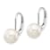 Rhodium Over 14K White Gold 8-9mm Round White Saltwater Akoya Pearl
Leverback Earrings