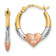 14k Yellow Gold and Rhodium Over 14k Yellow Gold Satin and Diamond-Cut
5/8" Heart Hoop Earrings