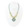 Barse Jewelry Legacy Lime Green and Blue Composite Turquoise Gold Tone
Heart Necklace