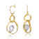 Baroque Pearl Double Drop Half-Hoop Dangle Earrings In 14K Gold Over
Sterling Silver