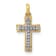 14K Two-tone Gold Diamond Cross Pendant