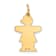 14K Yellow Gold Satin Girl with Bow and heart Charm