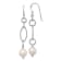 Rhodium Over Sterling Silver  Polished and Twisted Freshwater Cultured
Pearl Dangle Earrings