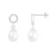 7.5-8mm White Cultured Freshwater Pearl Rhodium Over Sterling Silver Earrings