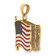 14k Yellow Gold with Enamel 3D Pledge Of Allegiance Flag Book Charm