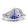 14K White Gold Tanzanite and Diamond Ring 0.90 ctw