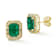 Rachel Zoe Green Emerald-Cut CZ Halo Stud Earrings in 14K Gold Over
Sterling Silver