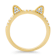 White Cubic Zirconia 14k Yellow Gold Over Sterling Silver Cat Ring 0.22ctw
