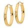 14k Yellow Gold Satin and Diamond-Cut 3/4" Oval Hoop Earrings