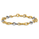14k Yellow Gold and 14k White Gold Polished and Textured Fancy Link Bracelet