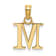 14k Yellow Gold Polished Block Letter M Initial Pendant