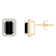 7x5mm Emerald Cut Black Onyx And Created White Sapphire 10k Yellow Gold
Halo Stud Earrings