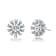 Floral CZ Stud Earrings In Sterling Silver