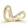 Rachel Zoe CZ Double Wave Ring in 14K Gold Over Sterling Silver