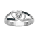 Blue And White Diamond Rhodium Over Sterling Silver Double Heart Ring