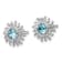 Rhodium Over Sterling Silver Polished Blue Crystal Sun Post Earrings