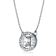 CZ Halo Pendant Necklace In Sterling Silver 16 Inch