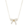 White Cubic Zirconia 18k Rose Gold Over Sterling Silver Bow Necklace 0.43ctw