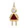 10k Yellow Gold Red Garnet Simulant January Birthstone and Clear Cubic
Zirconia Girl Charm