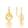 Pink Rose Quartz 14K Yellow Gold Over Sterling Silver Heart Drop Earrings
