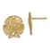 14k Yellow Gold Textured 13.5mm Sand Dollar Stud Earrings