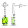 1.26ctw 14K White Gold Oval Green Peridot and White Diamond Halo Earrings
