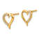 14k Yellow Gold and Rhodium Over 14k Yellow Gold Diamond Heart Stud Earrings