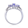Tanzanite and White Topaz Sterling Silver Cluster Ring