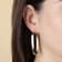 18K Yellow Gold Over Sterling Silver Elongated Oval 2" Hoop Earrings