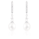 7-8mm White Cultured Freshwater Pearl and Cubic Zirconia Rhodium Over
Sterling Silver Earrings