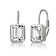 Baguette CZ Bezel Drop Earrings In Sterling Silver