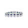 Sapphire Color CZ Oval Link Tennis Bracelet In Sterling Silver