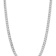 Rhodium Over 14k White Gold 7.25mm Solid Flat Beveled Curb 24 Inch Chain