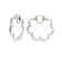 14K Yellow Gold Over Sterling Silver Flower Bamboo Acrylic Hoop Earrings