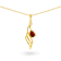 Natural Red Garnet 14K Yellow Gold Over Sterling Silver Pear Shape
Pendant with Chain