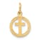 14k Yellow Gold Diamond-Cut and Satin Eternal Life Cross in Circle Pendant