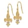 14k Yellow Gold and Rhodium Over 14k Yellow Gold Fleur-de-lis Dangle Earrings