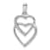 Rhodium Over 14k White Gold Diamond Entwined Hearts Pendant