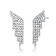 CZ Angel Wing Waterfall Drop Earrings In Sterling Silver