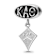 Sterling Silver LogoArt Kappa Alpha Theta Oval with Kite Dangle Bead