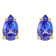 5x3mm Pear Shape Tanzanite 14k Yellow Gold Stud Earrings