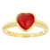 Red Jadeite Heart Ring In 18K Gold Over Sterling Silver 7mm