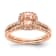 14K Rose Gold Morganite Diamond Halo Engagement Ring