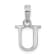 Sterling Silver Polished Block Initial -U- Pendant