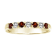 14K Yellow Gold Garnet and Diamond Wedding Band 0.50ctw